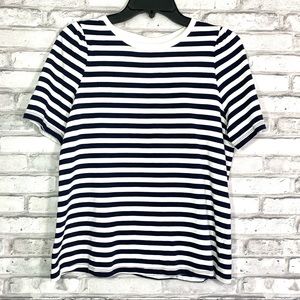 A New Day Blue White Short Sleeve Striped T-Shirt